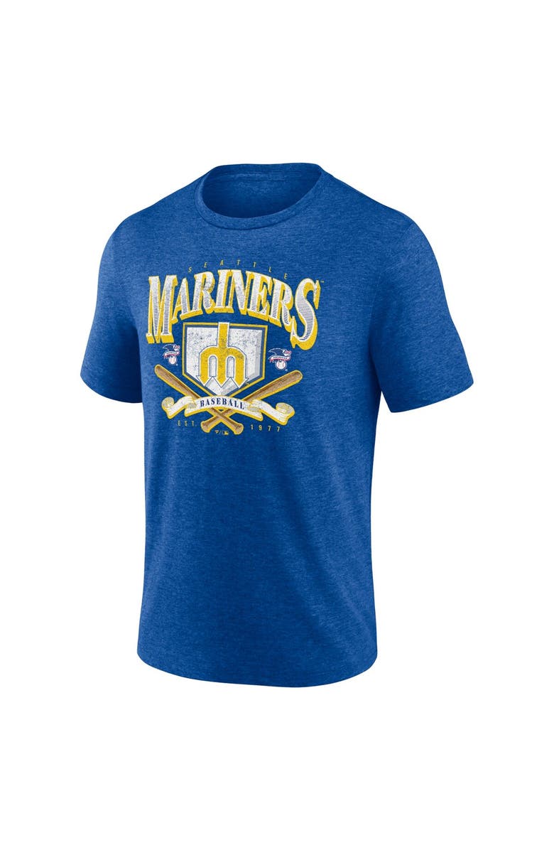 FANATICS Men's Fanatics Branded Heather Royal Seattle Mariners Home Team Tri-Blend T-Shirt, Alternate, color, Heather Royal