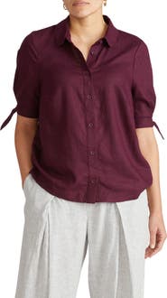 Universal Standard Luisa Linen Blend Button-Up Shirt