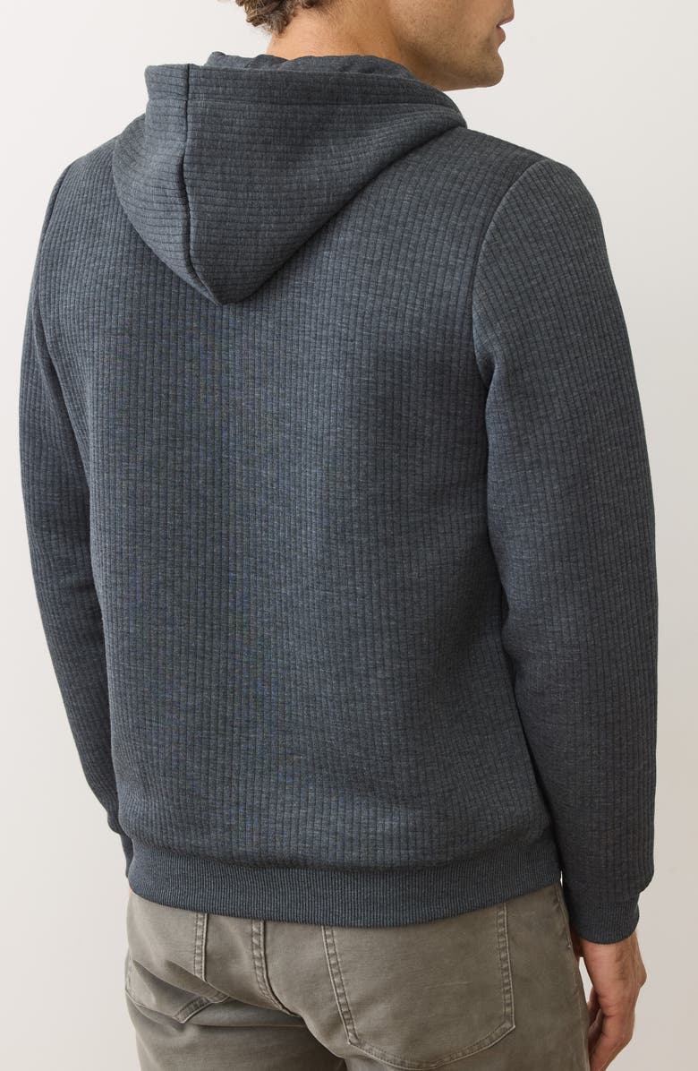 Marine Layer Corbet Quilted Zip-Up Hoodie, Alternate, color, Black Heather