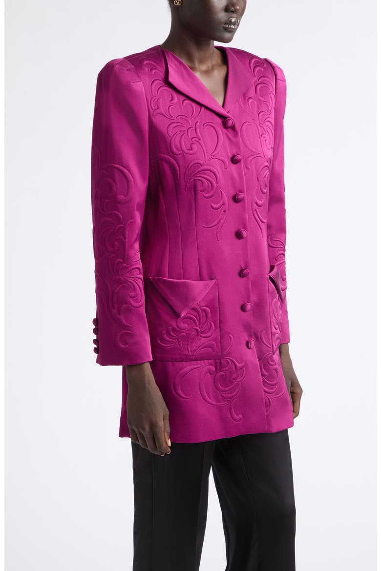 Floral Embossed Cady Blazer Dress, Alternate, color, VIOLET