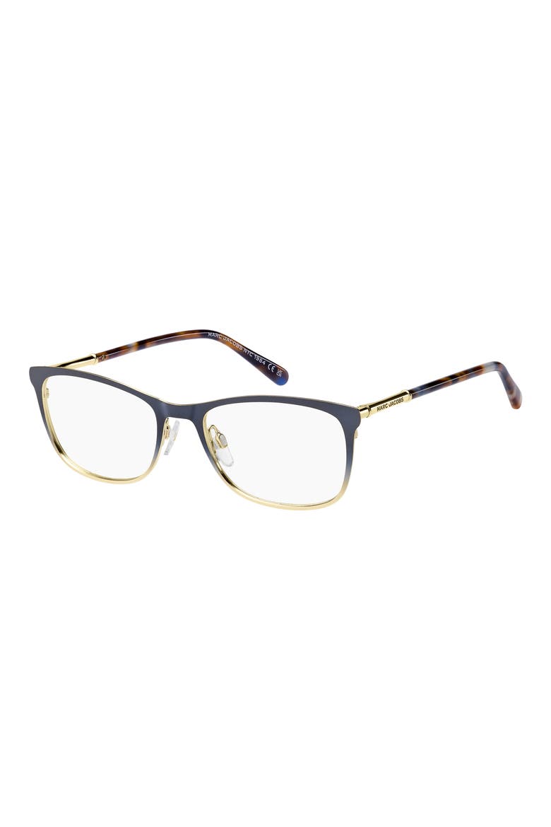 53mm Rectangular Optical Glasses, Alternate, color, MATTE BLUE GOLD