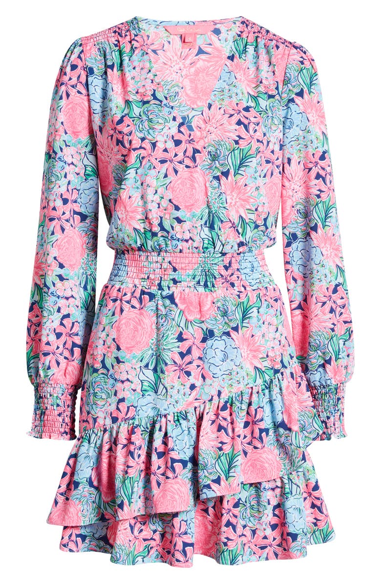 Lilly Pulitzer<sup>®</sup> Cristiana Smocked Long Sleeve Tiered Dress, Alternate, color, 