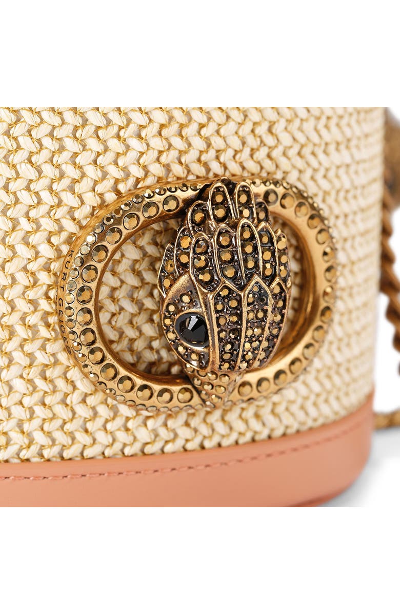 Kurt Geiger London Small Chelsea Round Woven Bucket Bag, Alternate, color, Open Beige