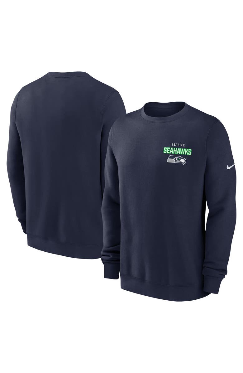 Nike Men's Nike College Navy Seattle Seahawks Primetime Club Fleece Pullover Sweatshirt, Main, color, College Navy