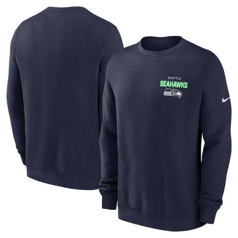 Men's Nike College Navy Seattle Seahawks Primetime Club Fleece Pullover Sweatshirt