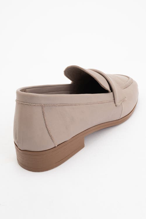 Forever & Always Shoes Splice Leather Flat Loafers In Bone Color Leather