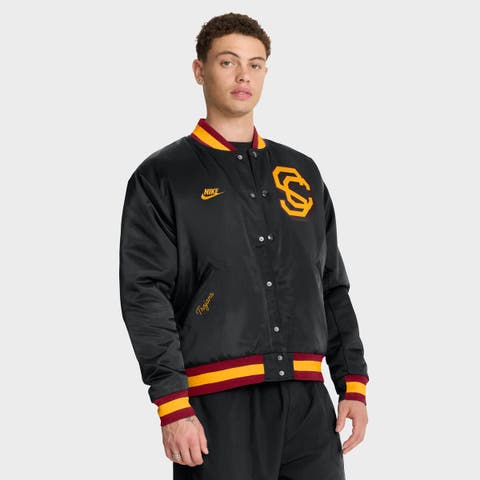 Men's Nike Black USC Trojans Legacy Full-Snap Bomber Jacket