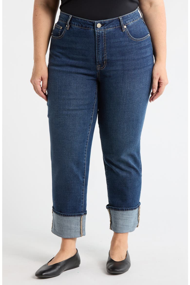 High Waist Straight Leg Cuffed Hem Jeans, Main, color, CANYON