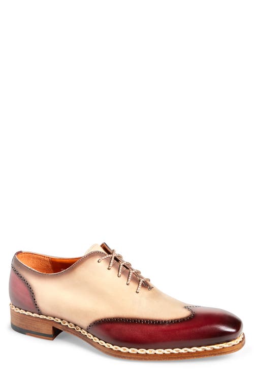 Mezlan Almagro Brogue Oxford In Red/bone