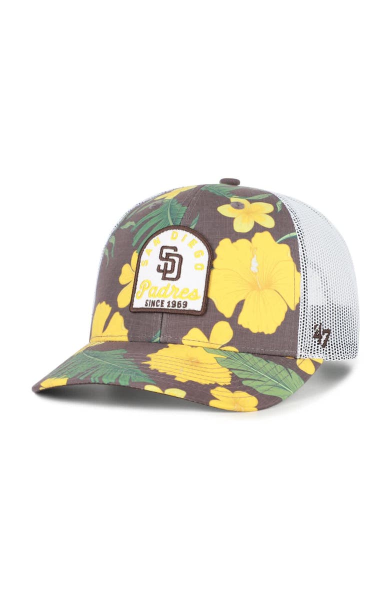 '47 Men's '47  Brown San Diego Padres Tei Beachside Adjustable Trucker Hat, Main, color, Brown