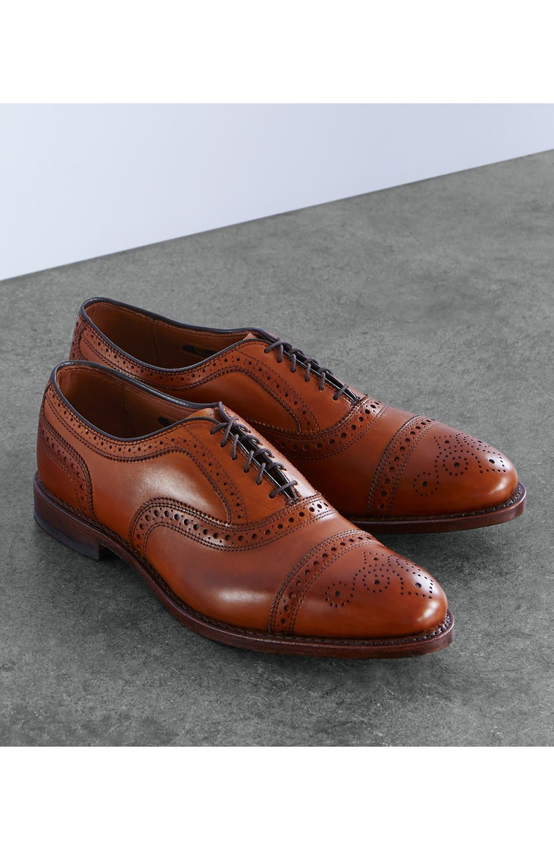 Strand Cap Toe Oxford, Alternate, color, WALNUT LEATHER