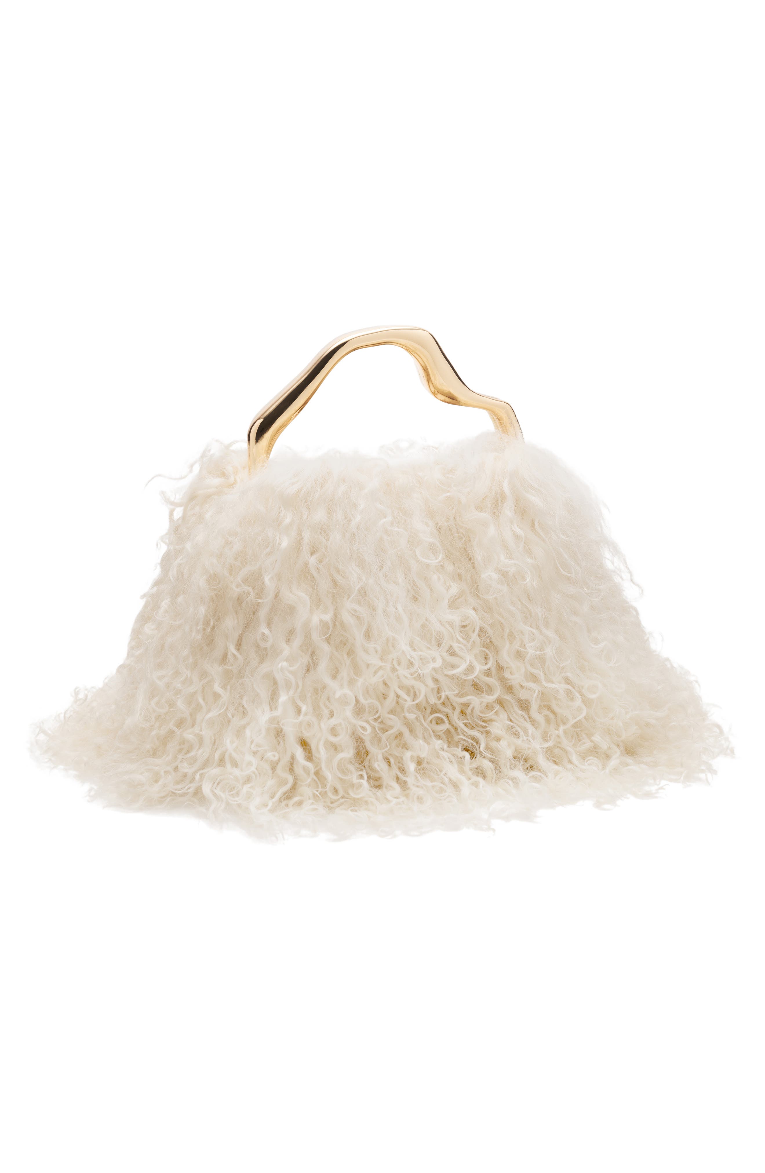 Solene Mini Shearling Top Handle Bag, Alternate, color, NATURAL SHEARLING