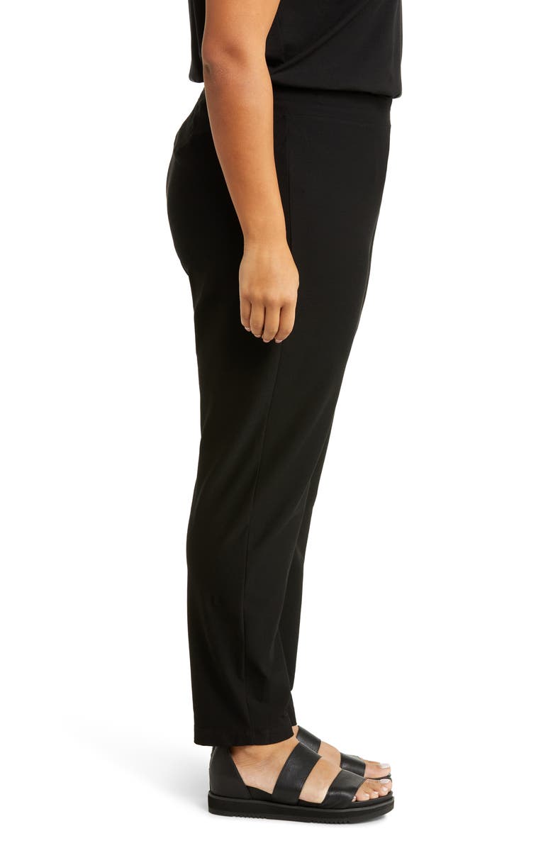 Eileen Fisher Stretch Crepe Slim Ankle Pants, Alternate, color, Black