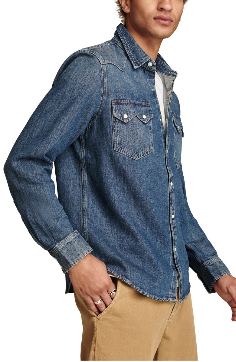 Lucky Brand Core Denim Western Snap-Up Shirt, Alternate, color, Anchor
