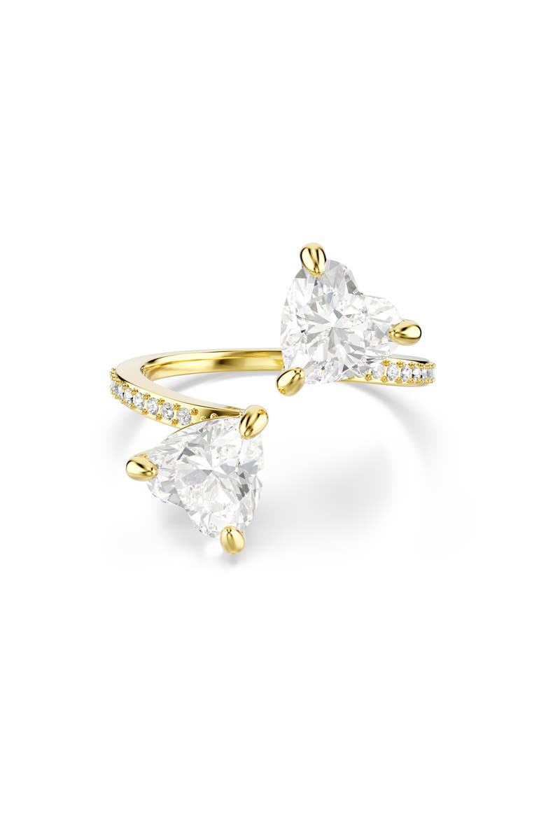 Mesmera Hearts Bypass Ring, Main, color, WHITE/ GOLD