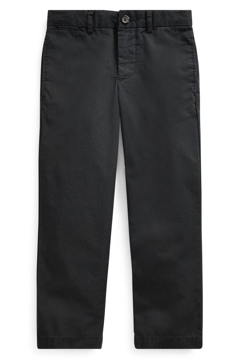 Kids' Straight Leg Twill Pants, Main, color, BLACK