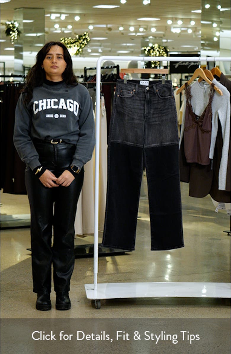 City Two-Tone High Waist Straight Leg Jeans, sales video thumbnail