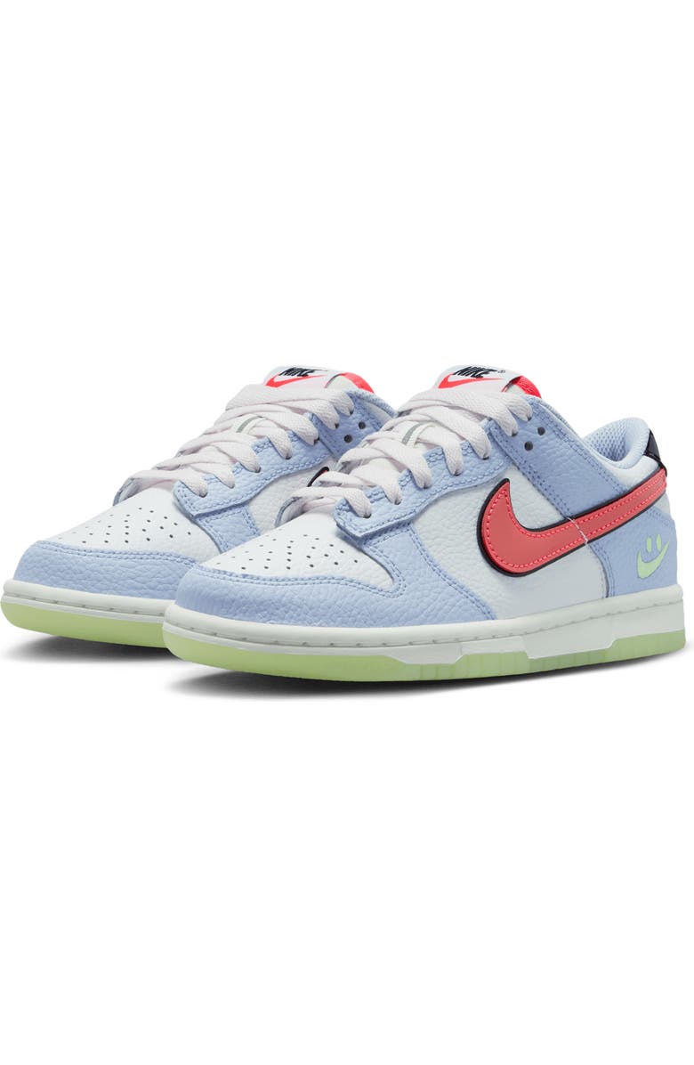Nike Kids' Dunk Low Sneaker, Main, color, White/ Blue/ Black/ Crimson