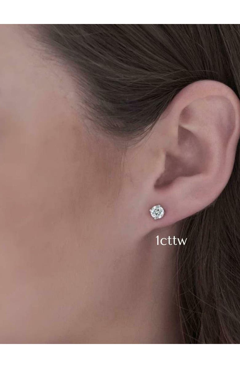 Bliss Diamond 1 - 3 Ct T.W. Lab Grown Round Diamond Studs in 14k White, Yellow, or Gold, Alternate, color,