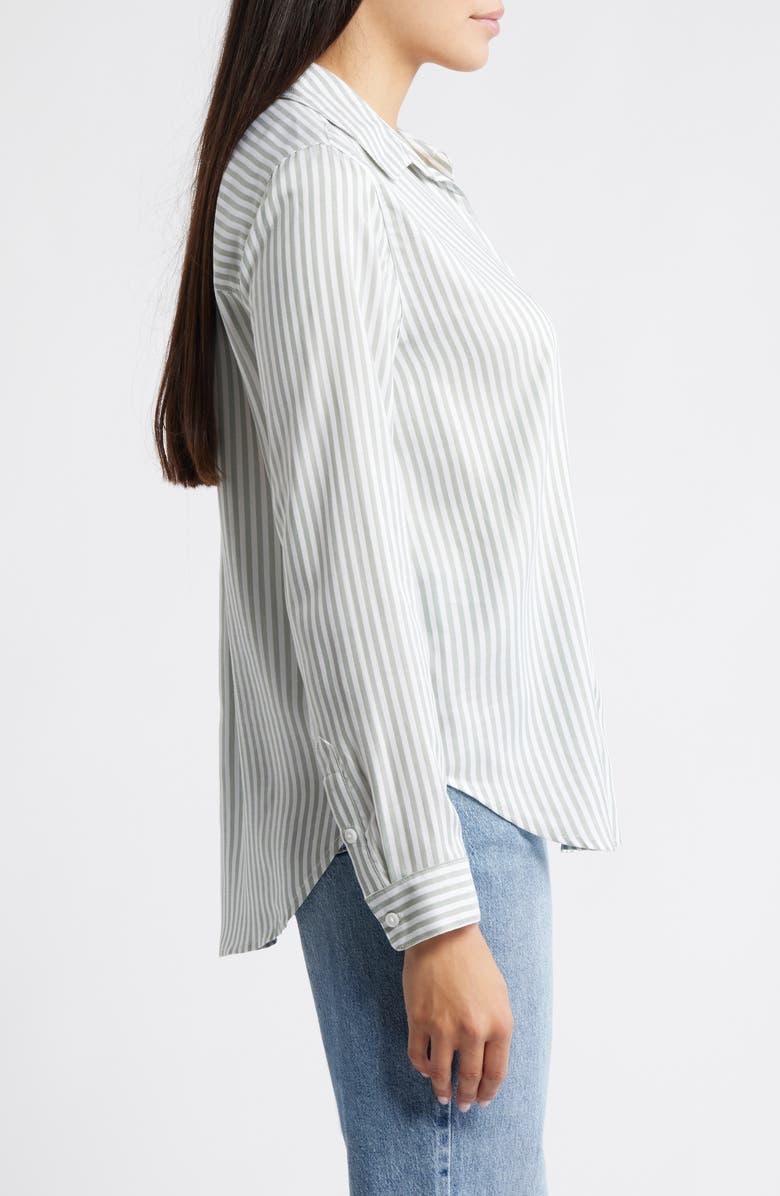 beachlunchlounge Eden Long Sleeve Button-Up Shirt, Alternate, color, Kale