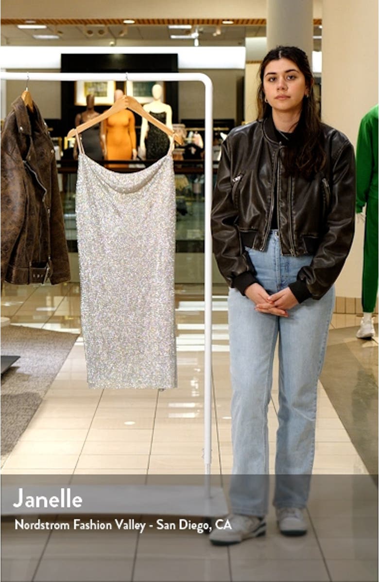 Benson Crystal Chain Mail Mini Slipdress, sales video thumbnail