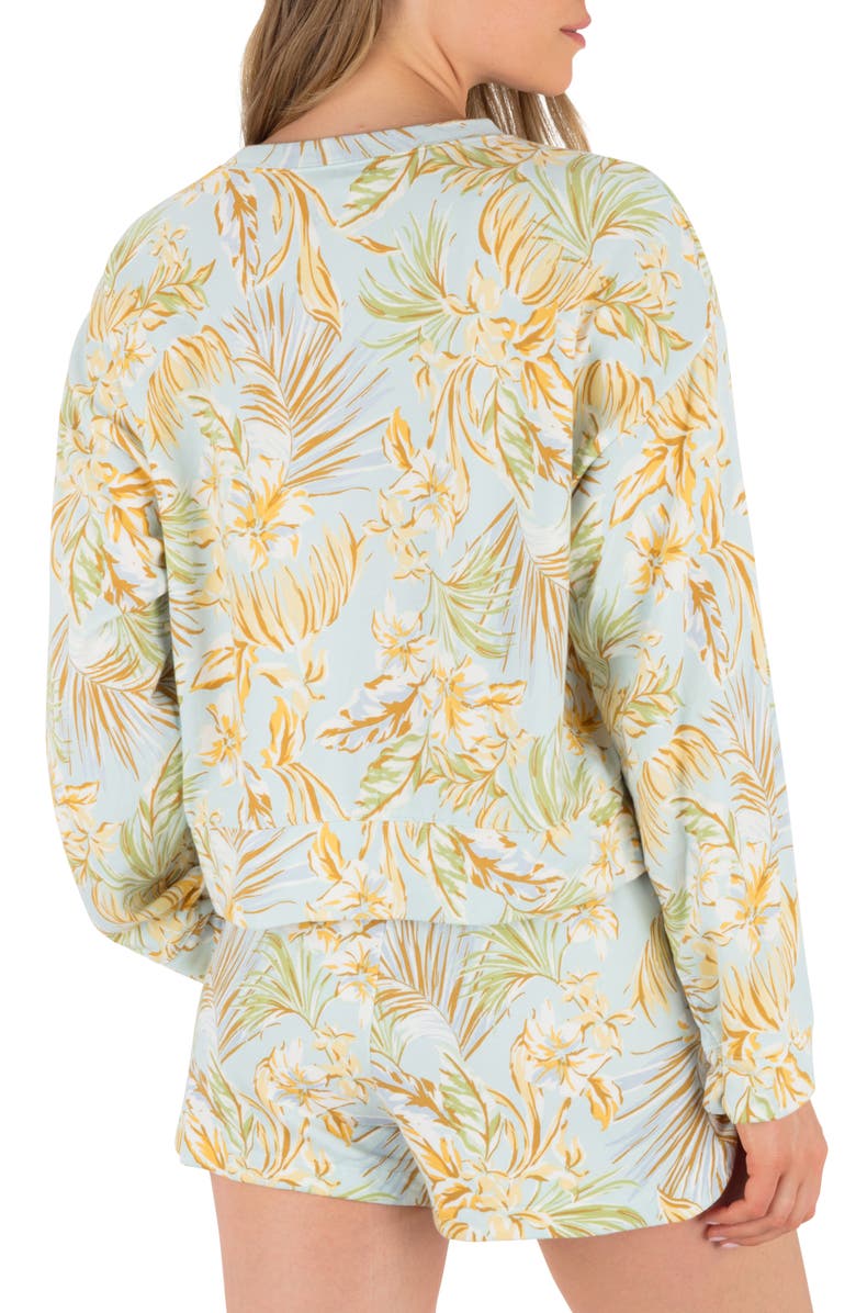 Hurley Fall Palms Boxy Crewneck Sweatshrit, Alternate, color, Starlight Blue