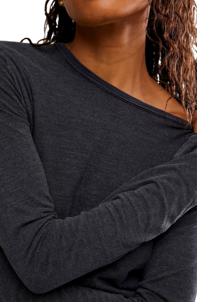 Free People Nova Long Sleeve T-Shirt, Alternate, color, Black