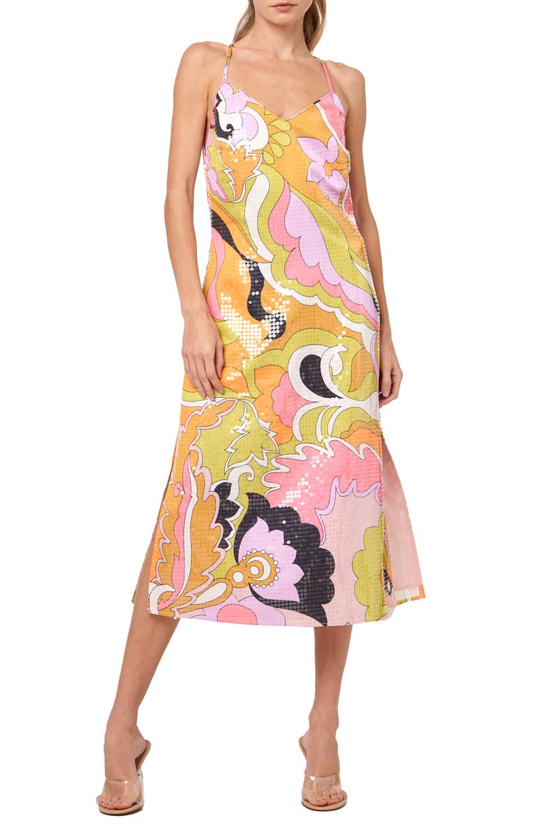 CIEBON Noreen Sequin Midi Dress, Main, color,