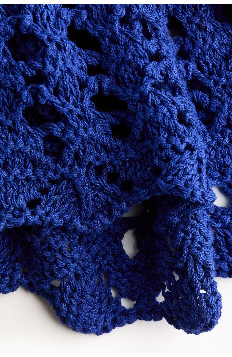 H&M Flounced Pointelle-knit Dress, Alternate, color, Bright Blue