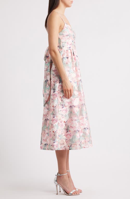 Lulus Alice Bow Back Sleeveless Midi Dress In Pink Floral