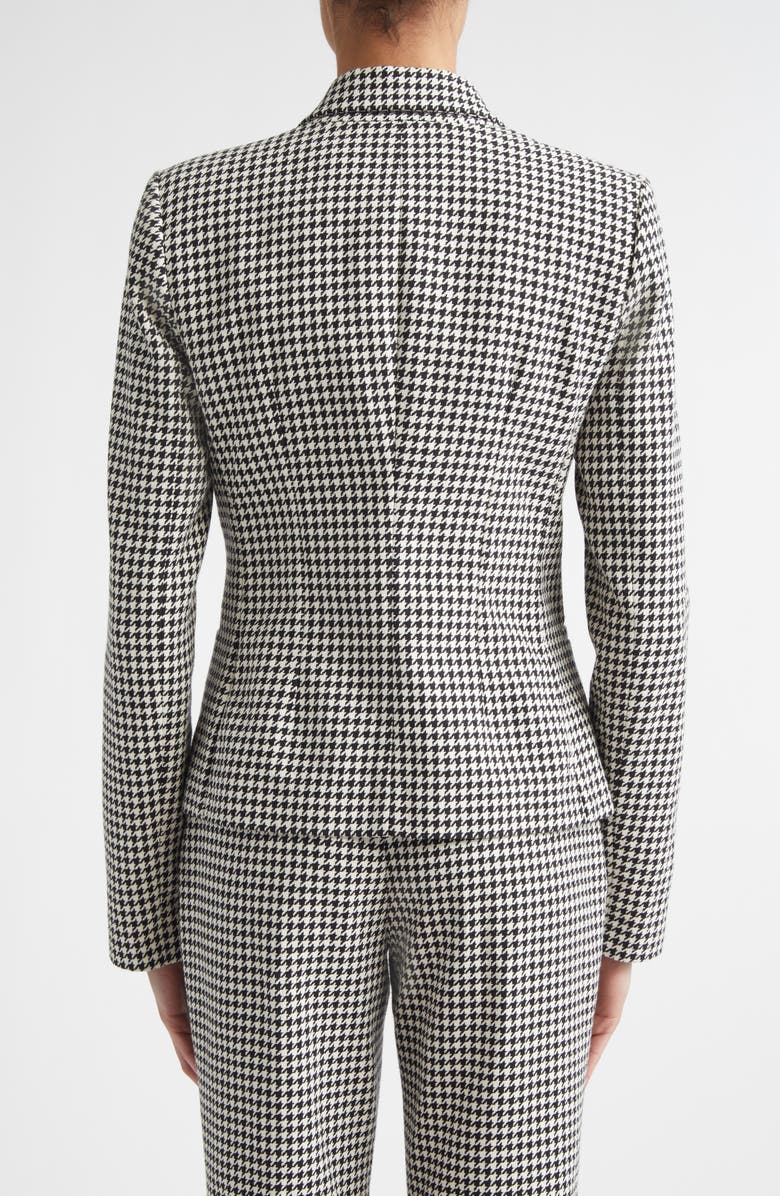 ST. JOHN Vichy Houndstooth Cotton Blend Jacket, Alternate, color, Black/ Ecru