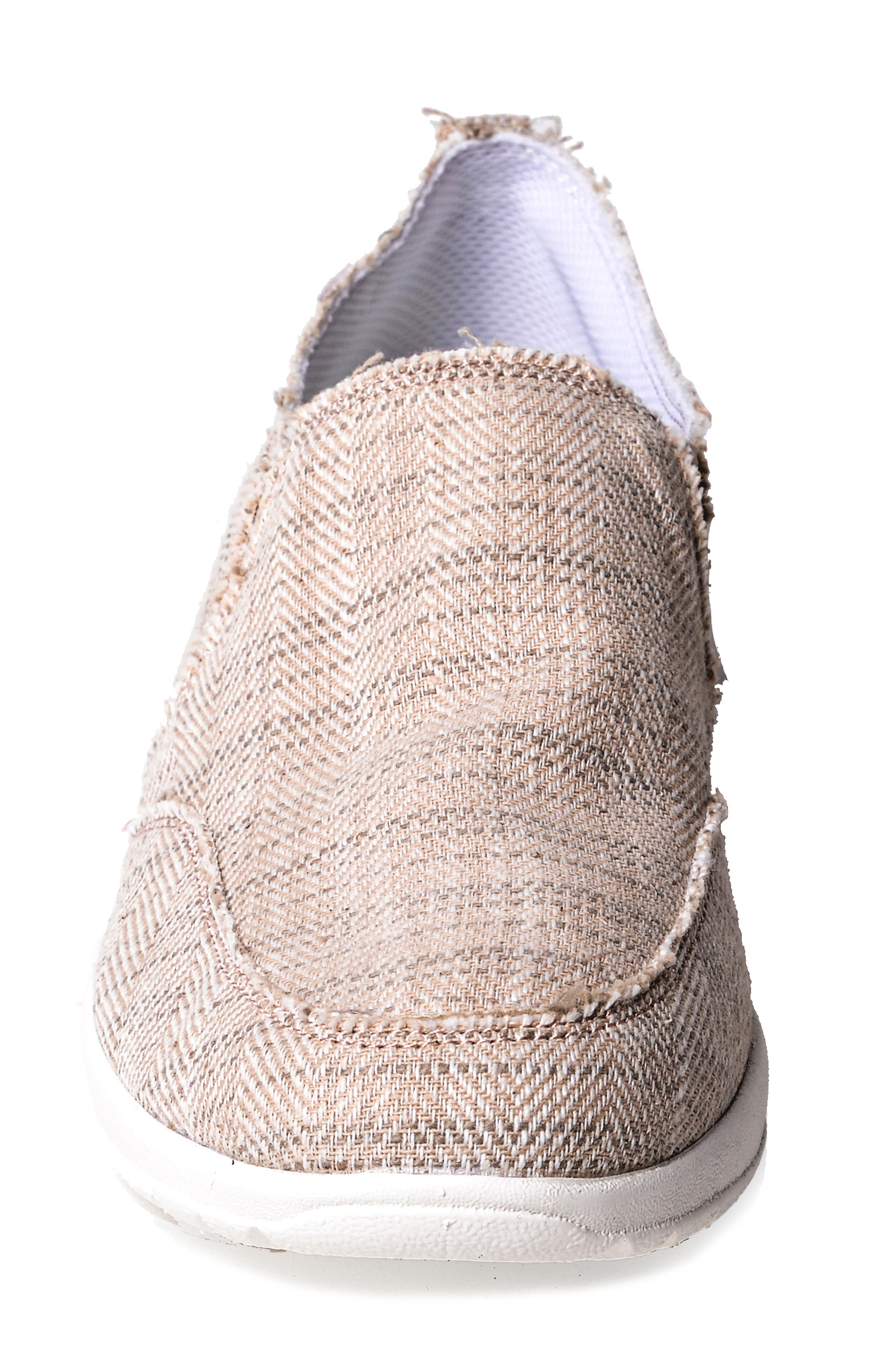 Minnetonka Expanse Slip-On Sneaker, Alternate, color, Tan Herringbone