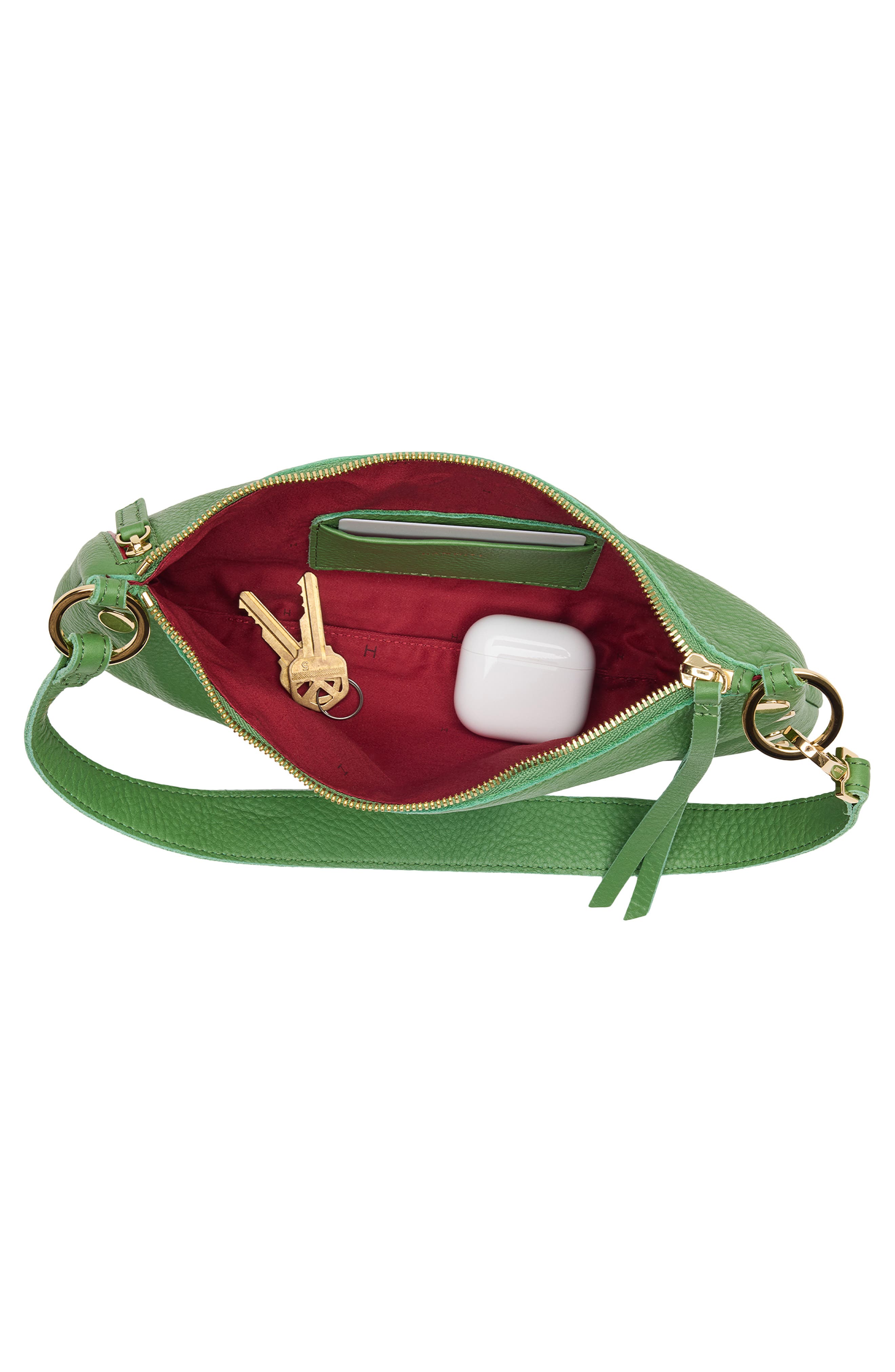 HAMMITT Kyle Leather Shoulder Bag, Alternate, color, Dill/ Gold