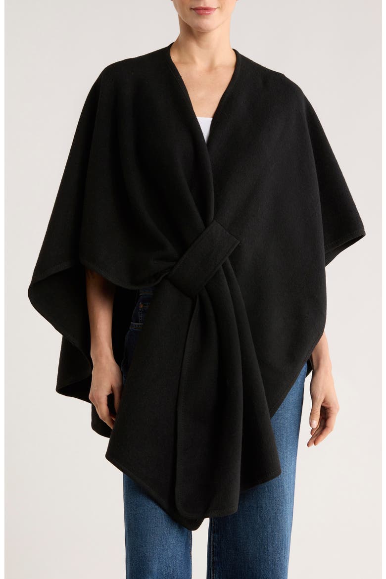 Wrap Cardigan Poncho, Main, color, BLACK