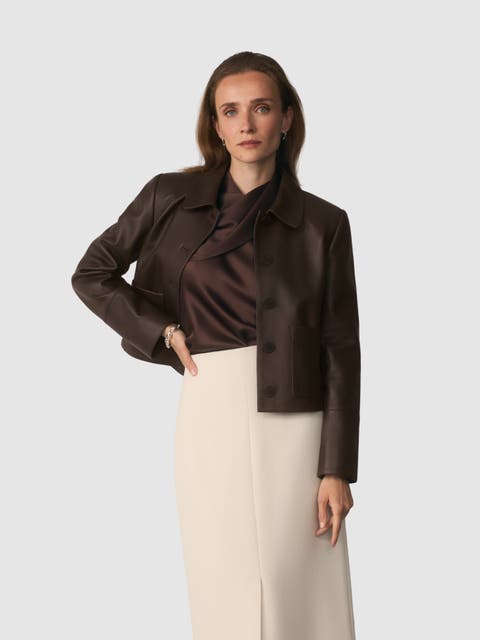 Orsini Leather Collard Jacket