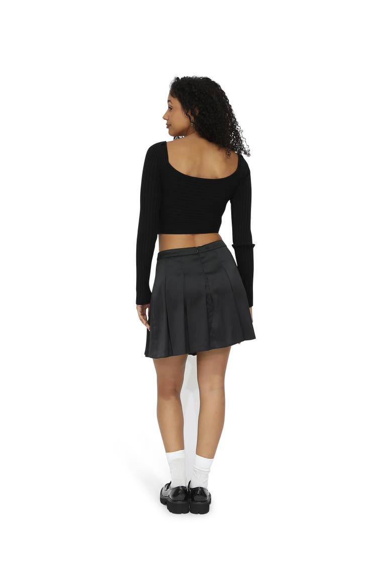 Palm Breeze Tennis Skort, Alternate, color, Black