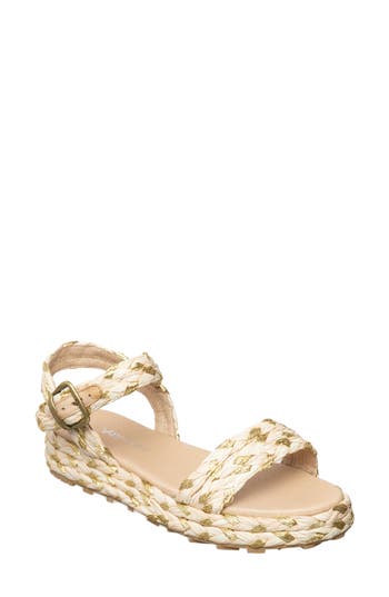 Antelope Brenna Woven Raffia Sandal In Gold