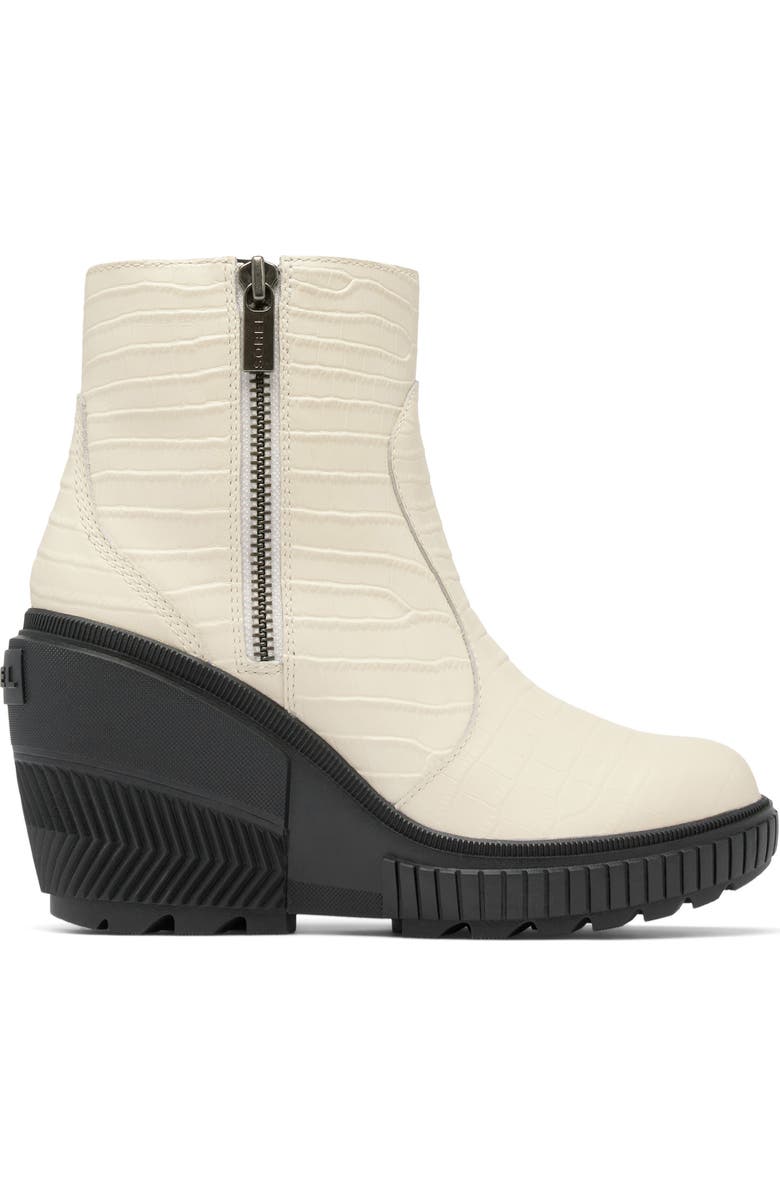 SOREL Ona Ave Zip Wedge Bootie, Alternate, color, Chalk/ Black