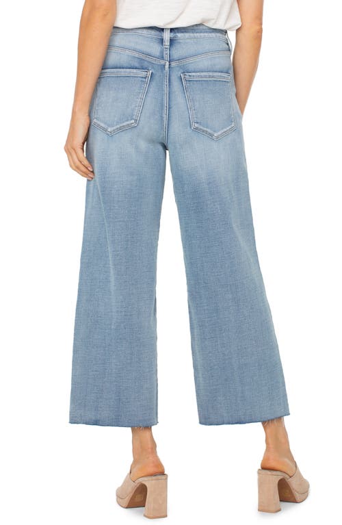 Liverpool Los Angeles Stride Raw Hem High Waist Crop Wide Leg Jeans In Weir Canyon