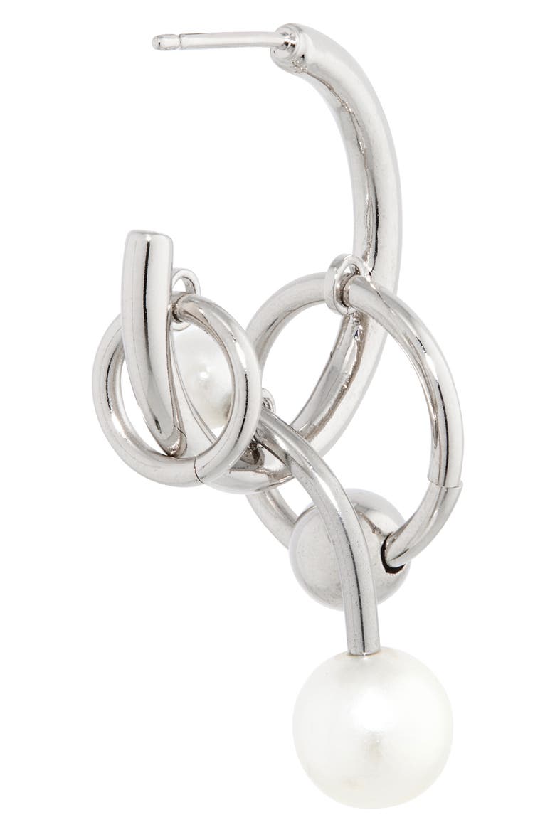 Chase Hoop Charm Earrings, Alternate, color, PALLADIUM