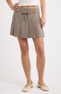 BP. Pleated Belted Plaid Minskirt