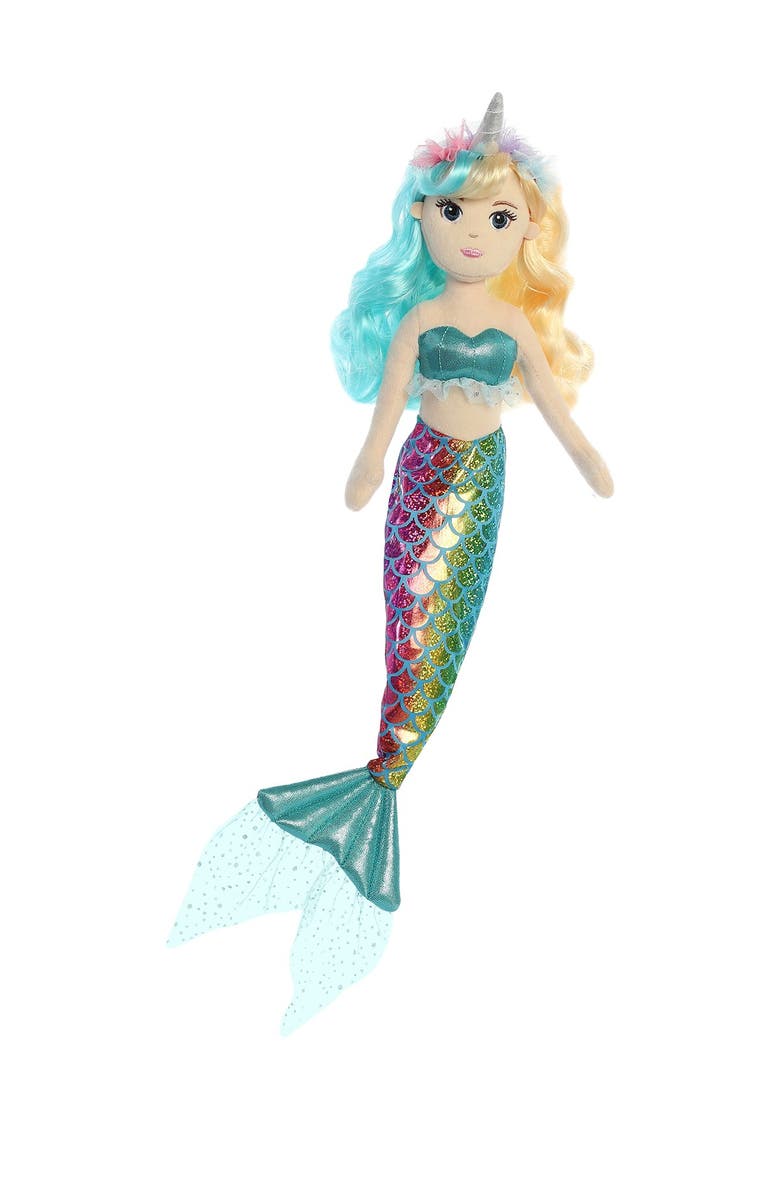 Aurora World Toys Rainbow Unicorn Mermaid, Main, color, 