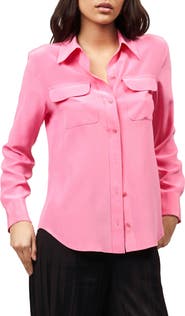 Equipment Signature Slim Fit Silk Button-Up Shirt