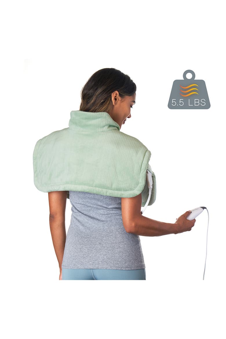Weighted Warmth Neck & Shoulders Heating Wrap, Alternate, color, JADE