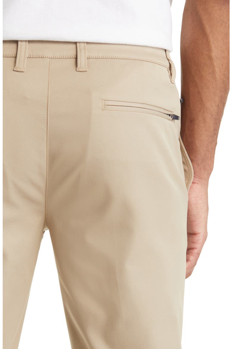 Flat Front Slim Straight Leg Performance Twill Pants, Alternate, color, TAN