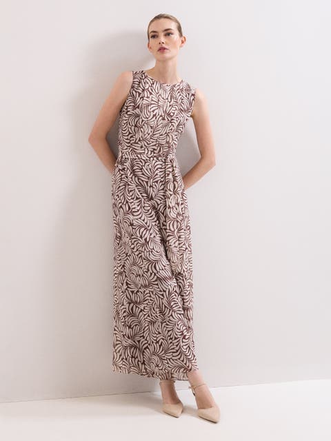 Janine Leaf Sleeveless Jumpsuit