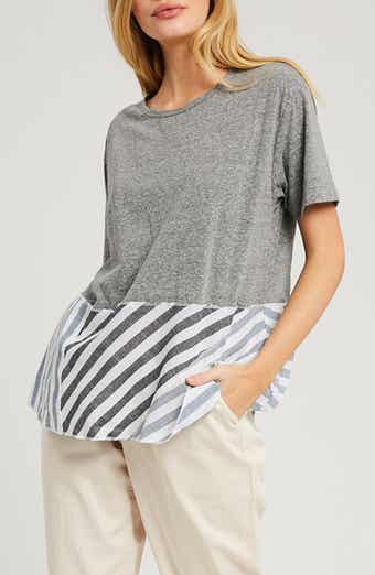 WISHLIST Striped Peplum Hem T-Shirt