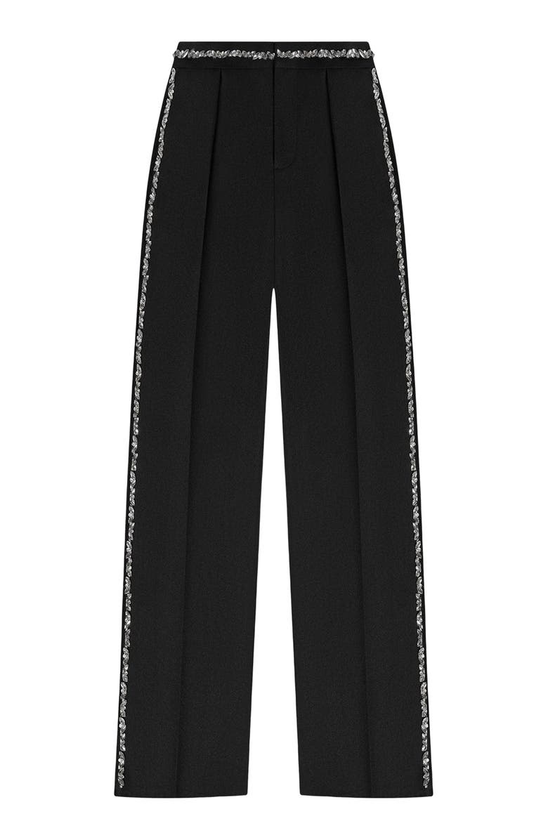 Manière De Voir Patricia Embellished Tailored Trousers, Alternate, color, Black