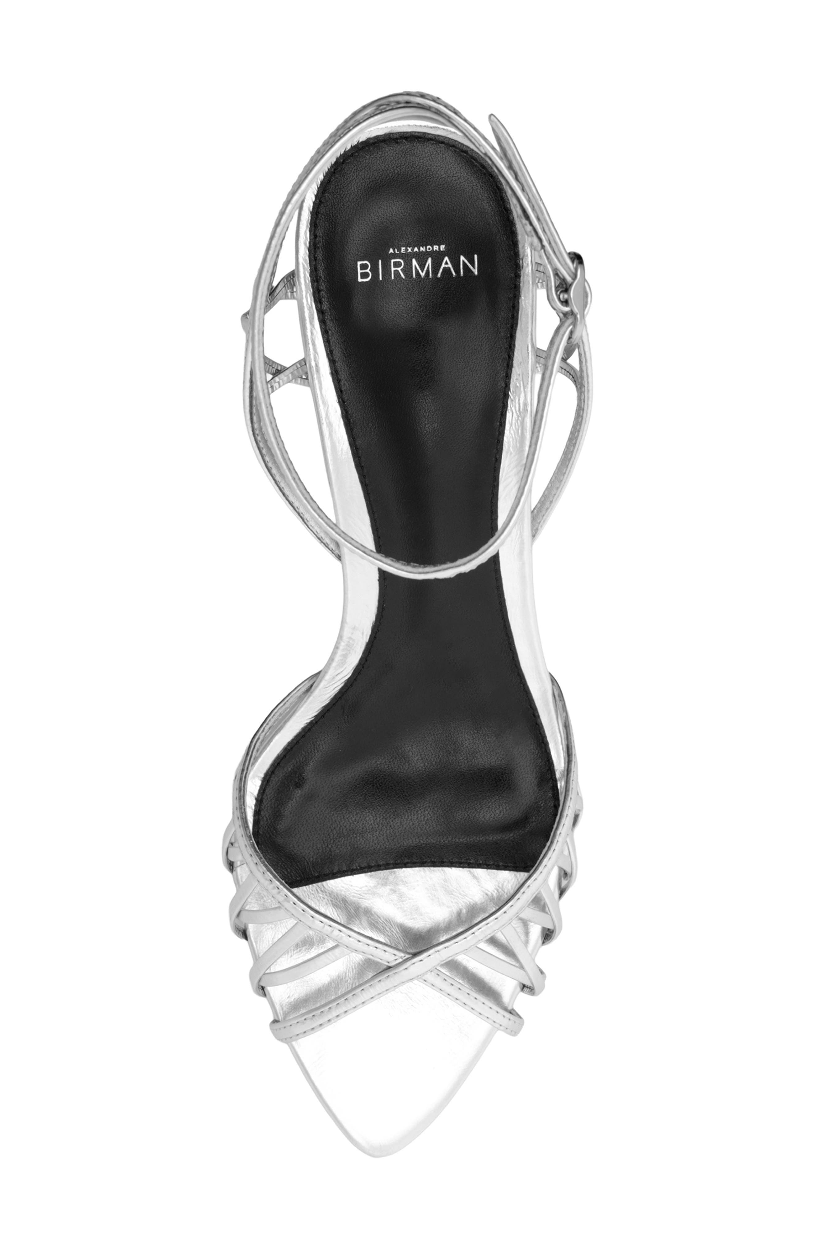 Alexandre Birman Solene Kitten Heel Cage Sandal, Alternate, color, Silver