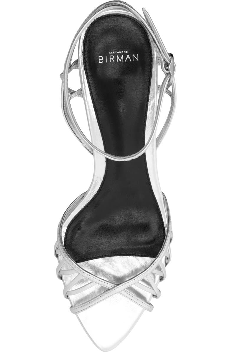 Alexandre Birman Solene Kitten Heel Cage Sandal, Alternate, color, Silver